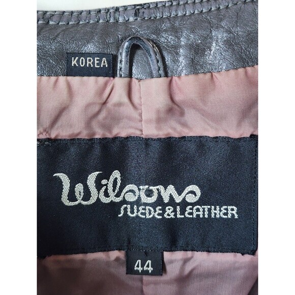 Wilsons Suede & Leather Co. Vintage Brown Leather Vest Lined Sz 44 Biker Western - Picture 9 of 9